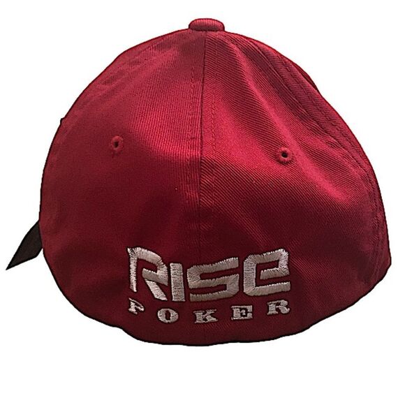 Rise Poker L/XL Red Baseball Hat Cap Sportswear Flexfit - Picture 4 of 6